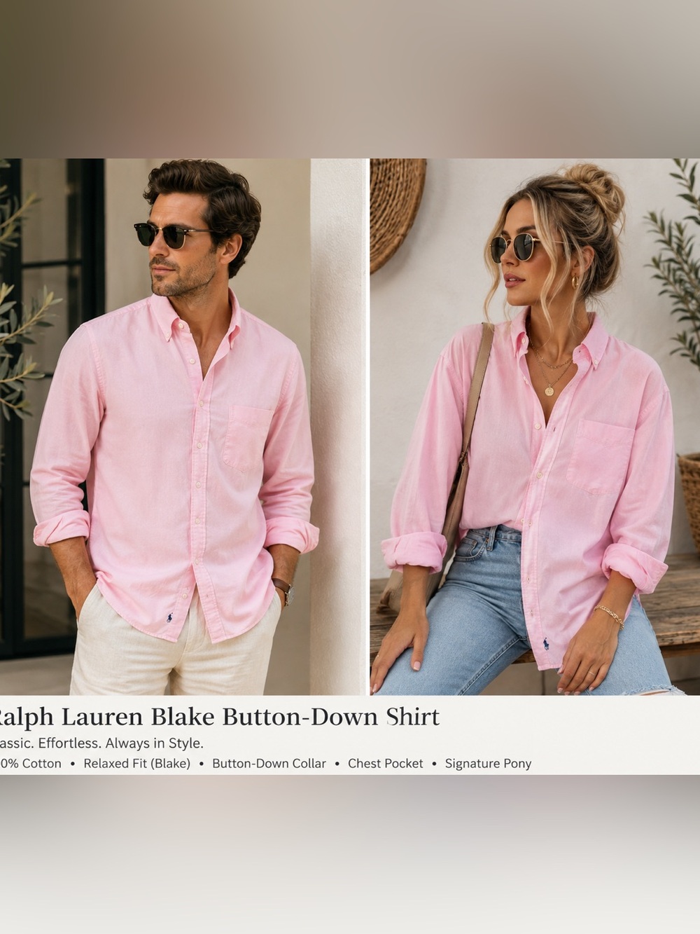 Ralph Lauren Pink Blake Button-Down Shirt – Men’s L